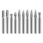 10Pcs 6mm  Rotary Burr Bit TCT Carbide Point Die Grinder Shank Carving Set