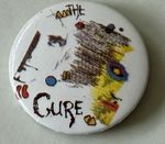 THE CURE OLD METAL BUTTON BADGE FROM THE 1980's VINTAGE RETRO