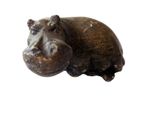 Small Carved Hardstone Gem Stone Hippopotamus Hippo Figurine Ornament