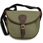 100+ Cartridge Bag Green Canvas Genuine Leather Shooting Hunting Shoulder Bag