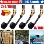 Heavy Duty Ratchet Tie Down Straps 25mm 2/4/6/8/10Meter Lashing Cargo Luggage UK
