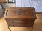 Beautiful Elegant antique bureau, solid wood with brass handles