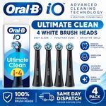 Oral-B iO Ultimate Clean Black Replacement Brush Heads 4 Pack Genuine Toothbrush