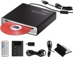 Boifun Portable Car CD Player, External CD/DVD Player for Vehicle, Plug & Play