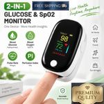 2-In-1 Fingertip Blood Glucose And Oxygen Monitor Spo2 Glucose Meter Pulse Rate