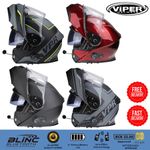 VIPER RS-V191 BLINC BLUETOOTH FLIP FRONT MOTORBIKE MOTORCYCLE CRASH DVS HELMET
