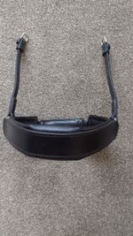 Fairfax Black Padded Cavesson Noseband Standard Size Anatomical Leather