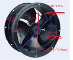 400mm Industrial Duct Fan Cased Axial Commercial Kitchen Canopy Extractor,400S-T