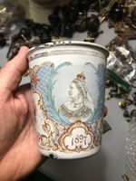 RARE 1897 CUP QUEEN VICTORIA JUBILEE 1837 RARE UNUSUAL GRANITEWARE ENAMELWARE!