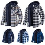 Mens Cushioned Shirt Quilted Lined Logger Flannel Work Jacket UK