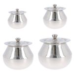 Stainless Steel Handi with Lid Pongal Multipurpose Food Drink Serving Pot Dish