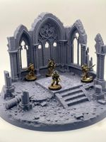 Ruined Imperial Cathedral Diorama Base |  Warhammer Terrain