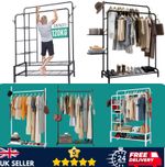 Heavy Duty Clothes Rail Hanging Garment Rack Shoe Storage Shelves Open Wardrobe