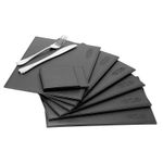 Placemats Coasters 12 Piece Set Faux Leather Table Dining Black Place Mat | M&W