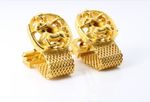 Gold Tone Wrap Around Cufflinks with Sagittarius Zodiac Sign by Swank