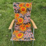 Replacement Deck Chair Padded Cover ONLY Foldable Highback Retro Orange 70's