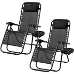 Zero Gravity Garden Chair Outdoor Reclining Sun Lounger Portable Beach Recliner