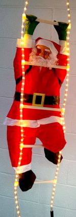 120CM (4ft) SANTA ON A LIGHT-UP ROPE LADDER SCLL4 Christmas Xmas -UK SUPPLIED