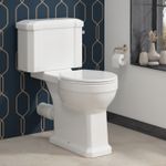 Elmore Traditional Close Coupled Toilet WC Bathroom with Soft Close Seat,Cistern