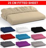 25cm Full Fitted Sheet Extra Deep Elastic Bed Sheets for Mattress & Pillow Cases