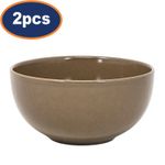Salad Bowl 15.5cm Taupe Ceramic Stoneware Matt Soup Food Serving Dinnerware 2Pcs