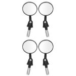 4Pcs Universal Motorcycle Scooter Rear View Mirrors Aluminum Black