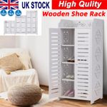 5 Tier Wooden Shoe Rack Storage Shelf Unit Cabinet Organiser Footwear Stand