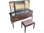 Stag Dressing Table with Mirror and Stool Solid Wood