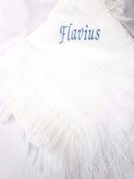 personalised Baby shawl blanket wrap christening boy girl white baptism