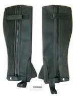 HALF CHAPS HORSE RIDING EQUESTRIAN BLACK AMARA MACHINE WASHABLE- S, M, L and XL 