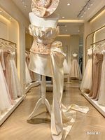 Ivory Strapless Sleeveless Satin Column/Sheath Wedding Dress with Beading