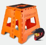 Foldable Moto Stand MX Podium Pit Stand Orange MX Motocross & FREE BALL COVER