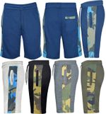 Mens Elasticated Waist gym TERRY Fleece Combat Shorts Pants Bottom Half Pants