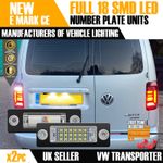 2x VW CADDY NUMBER PLATE LED ERROR FREE BRIGHT WHITE 18 SUPER LED'S CANBUS