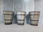 XL Large Rustic Reclaimed Galvanised Round Metal Olive Tree Garden Planter