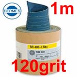 1 metre RB406 120 grit Hermes Jflex Cloth Backed J Flex Sandpaper Woodturning
