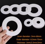 2mm/2.5/3mm Thick PTFE Flat Gasket Ring Sealing Gasket ID 3mm-66mm OD 8.5mm-75mm