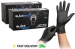 1000 Black Latex Gloves Heavy Duty Powder Free Mechanic Tattoo Medical Butchers