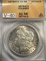 1878-S Vam-40 Morgan Dollar Anacs Au58 Details 👇🏻