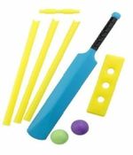 KIDS PLASTIC CRICKET SET WITH STUMPS & 2 PLASTIC BALL FOR KIDS 3-4 YEARS OF AGE