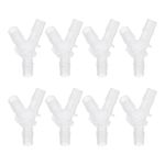 8pcs Plastic Barb Fitting, 1/2"x1/2" Y Shape Tee Pipe Fitting, Clear