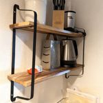 Rustic Wood Shelves 2-Tier Farmhouse Style Hanging Floating Shelf for Wall Decor