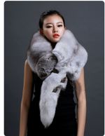 100% Real Fox Fur Genuine Scarf Collar Shawl Scarves Wrap Stole Neck Warmer Gift