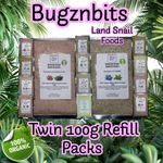 Giant African Land Snail Food Organic Snail Mix 2 Packs of 100g Food Refill