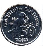 Sao Tome and Principe coin 50 cents 2017 Gray Parrot bird Animal Papagaio Cinza