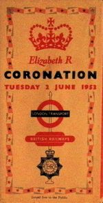 London Transport, BR & Met Police Elizabeth R Coronation Pull-Out Route Map