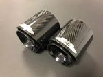 MINI JCW STYLE EXHAUST TIPS (PAIR) CARBON FIBRE GLOSS F55 F56 F57 UK COOPER S