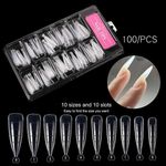 Dual Nail Forms Polygel Acrygel Nail Form Molds False Tip System 100pc 10 sizes 