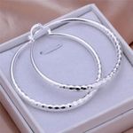 925 Sterling Silver Extra Large 50mm Hoop Earrings Circle Hoop Womens Jewelry UK