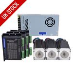 3 Axis Nema 23 Stepper Motor 3Nm 4.2A Φ10mm & Driver DM542T & Power CNC Kit
